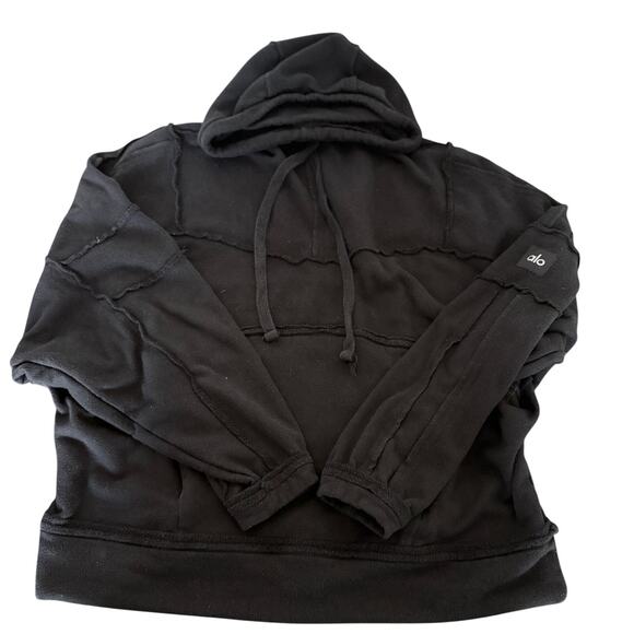 ALO Dimension Funnel Neck Hoodie Med Athlesiure Cozycore Normcore Ballet Grunge - Picture 8 of 11